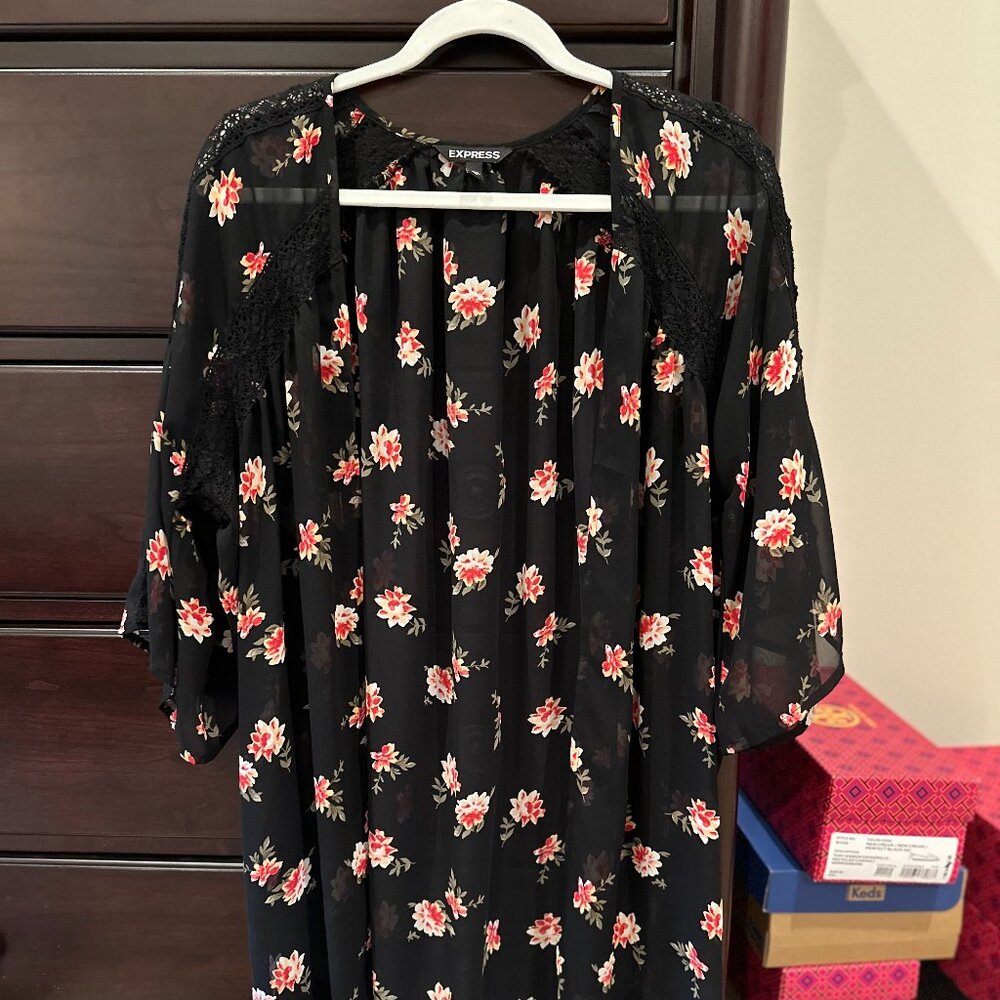 Express Floral beach cover-up